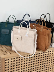 Hnewly  Women's Square Portable Shoulder Bag Fashion Corduroy Crossbody Bags Daily Casual Tote Simple Handbag