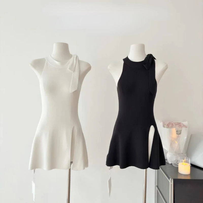 Hnewly Summer French Elegant Sleeveless Vest Blouse Women Office Lady2000s Vintage Clothing Korean Fashion Blouse Female Outwear Chic