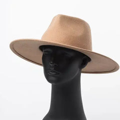 Hnewly  Unisex Winter Autumn Women Men Top Hat Wide Brim Panama Jazz Woolen Felt Fedora Hats Elegant Gentlemen Ladies Cowboy Sun Cap