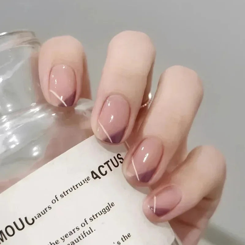 Hnewly 24pcs Red Rose False Nails Full Coverage Set Reusable Fake Nails Faux Acrylic Press on Nails with Accessories