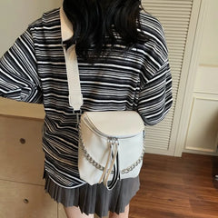 Hnewly  High-End Minimalist Diaper Bag, Trendy Letter Logo Leather Backpack, Elegant Large Capacity Business Shopper