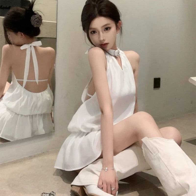 Hnewly Sexy Bodycon Woman Dress Vestidos De Mujer Temperament Summer Robe Femme Bandage Folds Backless Sequin Tunic Mini Dresses