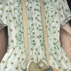 Hnewly  Y2k Print Stars Women Dresses Japanese Style Spring Summer Mini Dress Vintage Elegant Sweet Vestidos Mujer(No accessories)