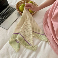 Hnewly  Fashion Korean-style Women's Scarf Fresh And Simple Retro Small Square Scarves Purple Color Floral Artistic Headscarves