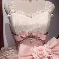 Hnewly  Japanese Original Pink Rose JSK Princess Style Lolita Dress Birthday Party Cute Sweet Dress for Women