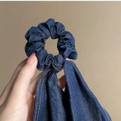 Hnewly  1PC Peopeo Cowboy Hair Rope Vintage Temperament Ponytail Large Intestine Hair Rings Korean Marble Headband Coiled Hair