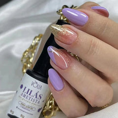 Hnewly 24Pcs Almond Nails Set with Glue Gradient Short Oval False Nails Wearable Round Head Press on Nails Full Cover Fake Nail Tips