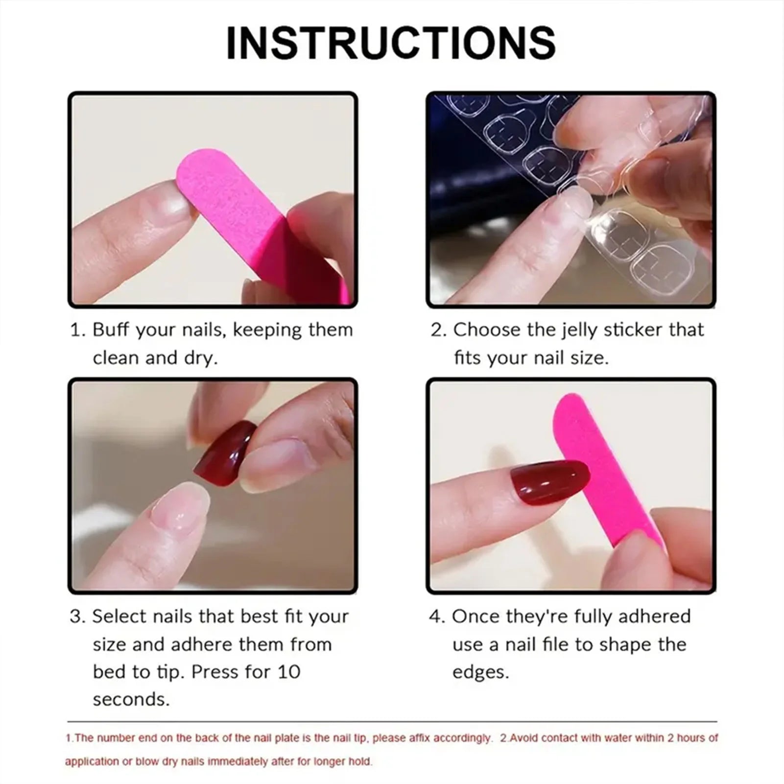 Hnewly 24pcs Pink Shiny Press-on Nails Cat Eye Glitter Artificial Nail Patch For Lady Women Manicure DIY Art Supplies with Jelly Glue