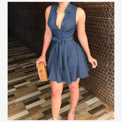 Hnewly  Sexy Street Style High Waist Women's Dress mid Stretch Winter Soft Fabric No Sleeve  Strap Dress A-Line Silhouette