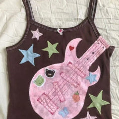 Lunivop  Gothic Harajuku Hip Hop Constrast Color Summer Tank Top Y2k Aesthetic Cute All Match High Street Top American Fashion Punk Camis