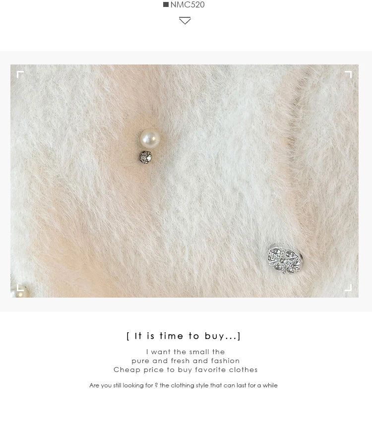 Hnewly  Beading O-Neck Plush Long Sleeved Sweater  Women's Autumn Loose Soft Glutinous Knit Cardigan Elegant Single Breasted Short Top
