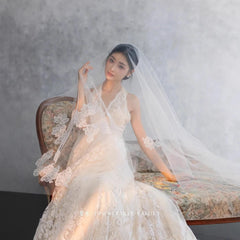 Hnewly  Women Maternity Photoshoot Outfits White Lace Elegant Slim Deep V Dress for Pregnancy Studio Photo Shooting Clothing Fotografia