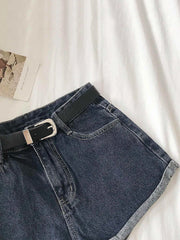 Hnewly  Versatile High Waisted Denim Shorts Summer 2025 New  Rolled Edges Loose Wide Leg Hot Pants Minimalist Women's Beach Pants