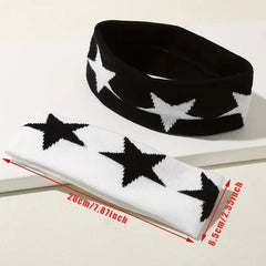 Hnewly  1pc Star-shaped Knitted Wide Headband – INS Trendy Hip-hop Sports Hair Accessory for Men and Women
