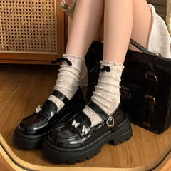 Hnewly  Woman Pumps with Medium Heels Platform Round Toe Shoes for Women Loafers Vacation Wholesale Y2k Trend Lastest Discount Shoe