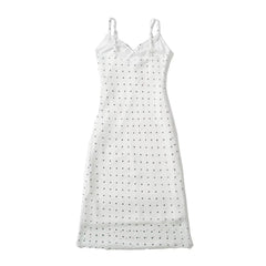 Hnewly  Long dresses for women vacation outfits birthday dresses luxury black dots midi dress white elegant evening party dresses lace