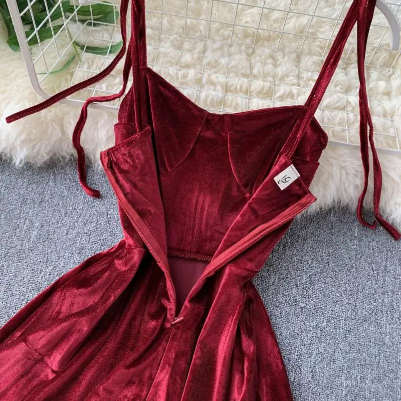 Hnewly NEW YEAR DRESS TO IMPRESS Chic Fashion Sexy Straps Mini Dress Women High Waist Y2K Christmas Red Party Dress Korean Streetwear Autumn Vestidos