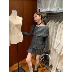 Hnewly  Vintage Plaid Skirt Women Preppy Style Sweet Pleated Mini Skirt Korean Fashion Retro Japanese Harajuku Short Skirts