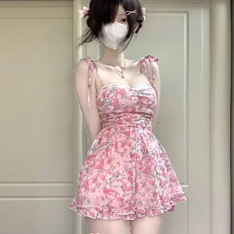 Hnewly  New In Floral Dresses Short Summer Dress Woman Trendy Mini Casual Party Fairy Clothing Ladies Dresses For Special Occasions