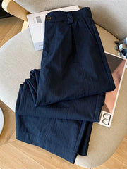 Hnewly  Casual Elegant Wide Leg Pant Women Vintage High Waist Loose Korean Trousers Fall Winter Pockets Solid Simple Retro Pants