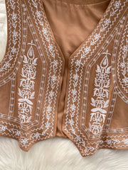 Hnewly  Bohemian Style Retro Sleeveless Vest Women's Autumn Embroidery V-neck Temperament Top Versatile Short Cardigan Jacket