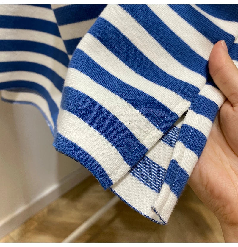 Hnewly  Spring Autumn Striped Sweatshirts  Women Casual Loose Long Sleeve Tops Korean Style Trend All-Matched Pullovers