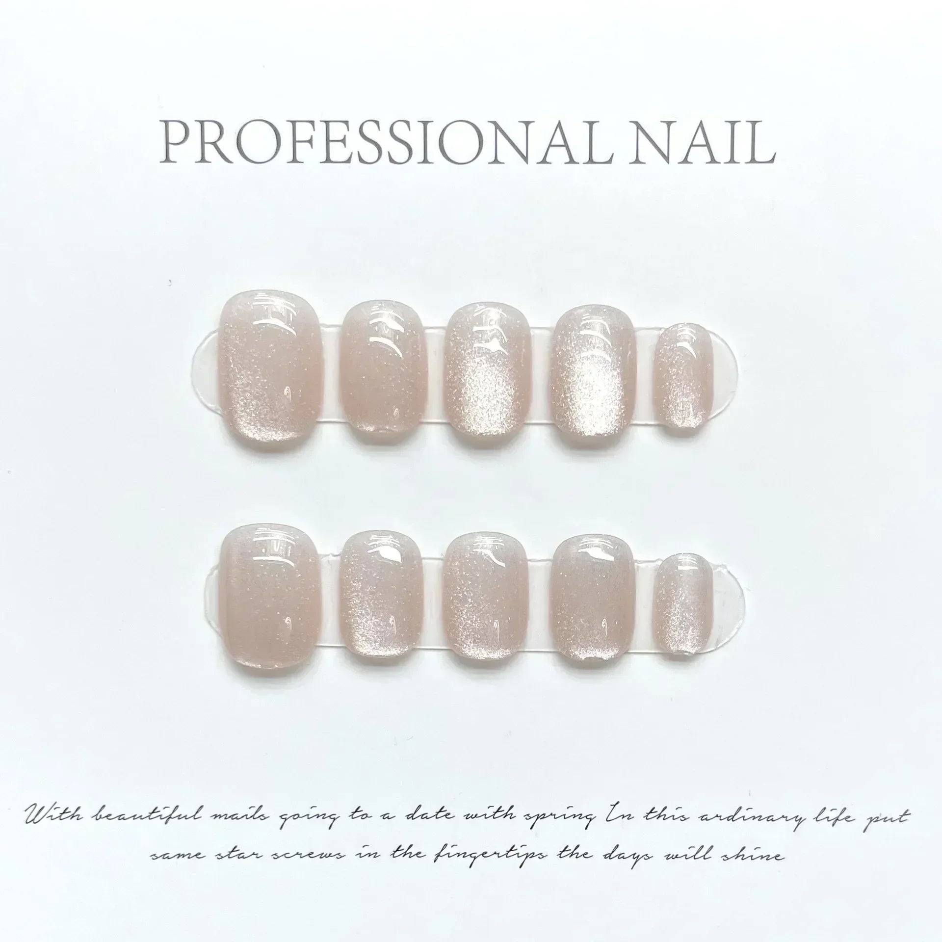 Hnewly 10Pcs Red Handmade Press On Nails Short French Cat Eye Full Cover Snowflakes Design False Nails Manicure Wearable Nail Tips Art