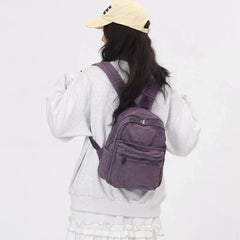 Lunivop  Small Canvas Backpacks For Women 100% Cotton School Bags For Teenage Girls Solid Purple Brand Korea Style Cloth Casual Satchels