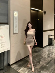 Hnewly  Woman Dress Flowers Off Shoulder Mesh Patchwork Slim Backless Summer Fashion Strapless Party Mini Dresses Ladies