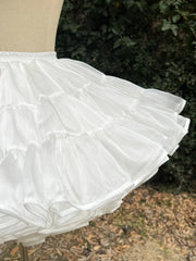 Hnewly  Lolita Skirt Support Four Layers Boneless Crinoline 35cm Soft Mesh Women's Underskirt Elastic Waist White Pettiskirt