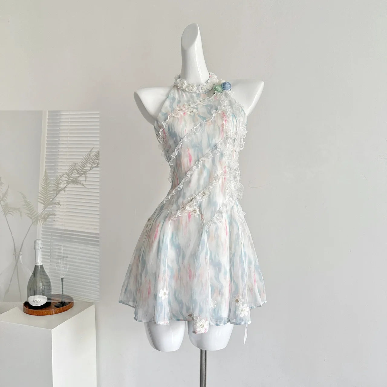Hnewly Fashion Patchwork Slim Dress Women's Round Neck Sleeveless Casual A Line Dresses 2025 Summer New Tide