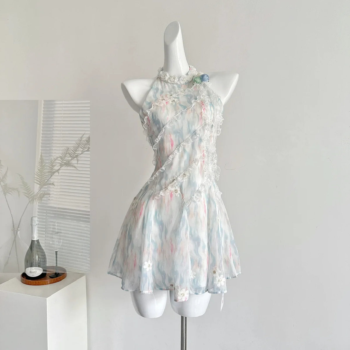 Hnewly Fashion Patchwork Slim Dress Women's Round Neck Sleeveless Casual A Line Dresses 2025 Summer New Tide