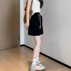 Hnewly  Summer Casual Gray Sports Skirts Women Korean High Waist A Line Shorts Skirt Woman Solid Color Thin Cargo Skirts Female