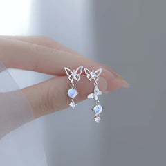 Hnewly  New Fashion Sweet Heart Red Drop Earrings for Women Korean Crystal Long Chain Tassel Earrings Party Wedding Jewelry Brincos