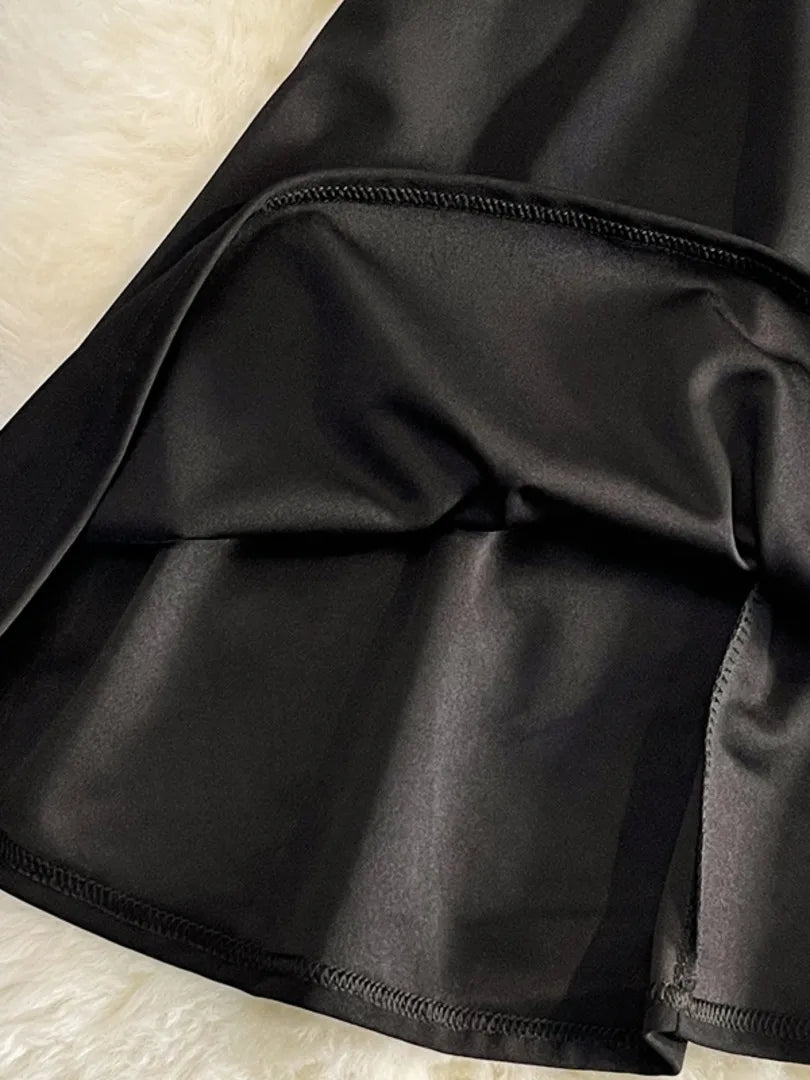 Hnewly Women Black White Ruffled One Shoulder Sleeveless Mini Dress Strapless Mesh Patchwork High Waist A-line Party Dress Vestidos