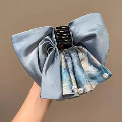 Lunivop  Sweety Romantic Gauze Hair Rope For Women Flowing Gauze Pearl Large Intestine Hair Ring Girls Fashion Elegant Hair Accessories