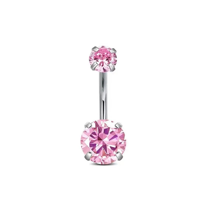 Hnewly  1Pc  Surgical Stainless Steel Belly Button Rings -Cubic Body Jewelry For Woman Gift