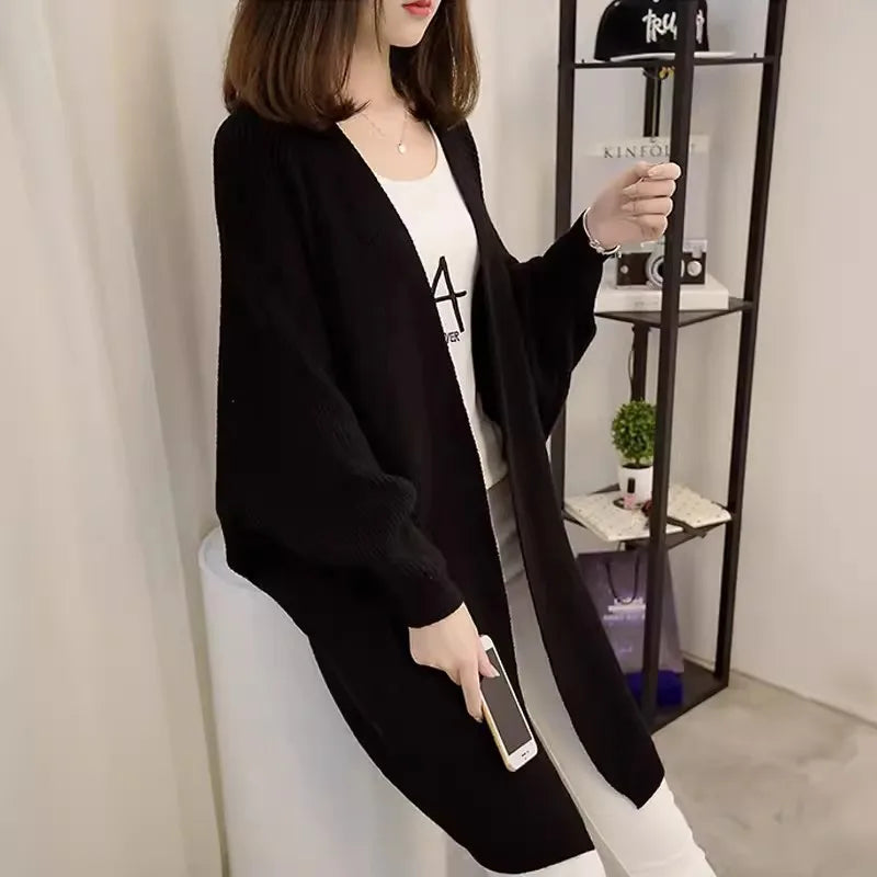 Hnewly  Longline Open Front Knit Cardigan for Women Comfy Sweater Coat Female Long Duster Cardi Casual Chic Autumn Winter Outfit