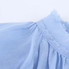 Hnewly  Elegant Women's Pleated Shirts Loose O-neck Lantern Sleeve Lace Up Female Blouses Spring Summer Lady Chic All-match Tops
