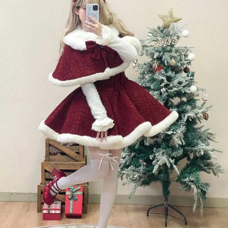 Short Christmas Dress Hnewly Christmas Outfits Sweet Lolita Style Dress Sets Women Elegant B hnewly Short Christmas Dress Hnewly Christmas Outfits Sweet Lolita Style Dress Sets Women Elegant B hnewly