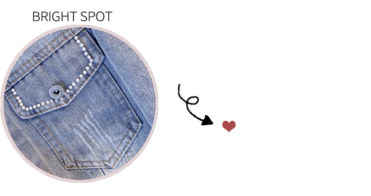 Hnewly  Women Denim Jacket Spring Autumn 2025 New Popular Sweet Luxury Beaded Short Top Loose Long Sleeve Lapel Single Breasted  Coat