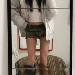 Hnewly  American Y2k Street Camouflage Mini Skirt for Women Sexy Low-waist Bodycon Skirts Summer Vintage Denim Faldas Mujer