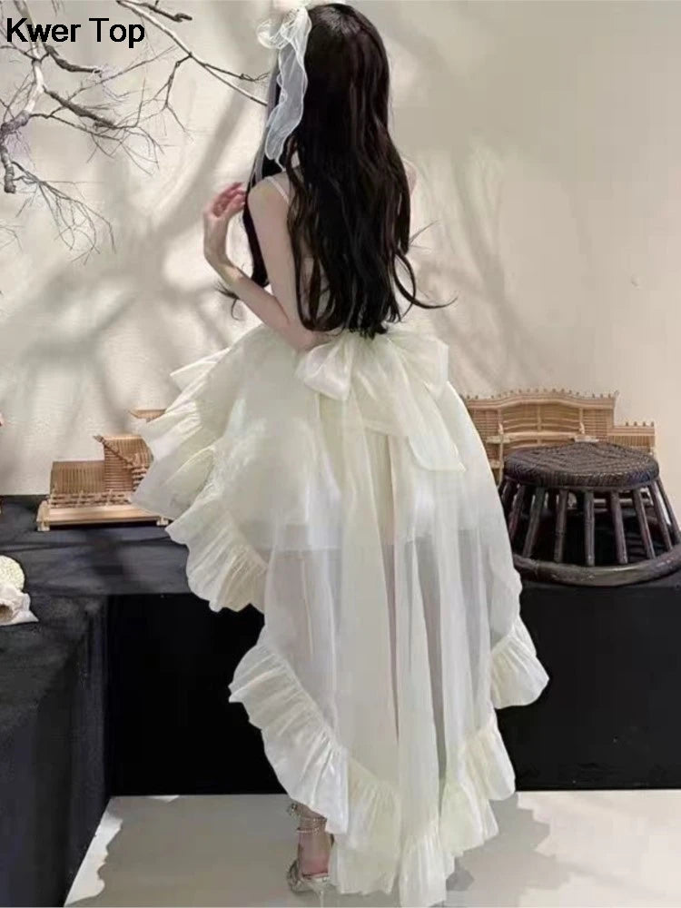 Hnewly Fashion Elegant Birthday Lolita Party Dress With Underskirt Outfits Women French Ruffles Dancing Vestidos Summer Korean Clothes
