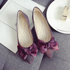 Lunivop  Women Flats Pointed Toe Satin Bow Shoes Spring Breathable Loafers Ladies Slip On Shallow Comfort Single Shoes