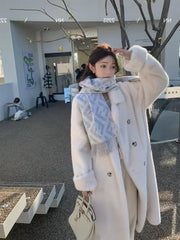 Hnewly Fashion Autumn/Winter Thick Suit Collar Imitation Mink Fur One Piece Fur Eco Friendly Furs Long Coat Women Jacket Winter Clothes