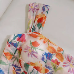 Hnewly Fashion Women Dress Sleeveless Square Collar Print Female Summer Evening Party Dresses New Tide