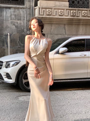 Hnewly Summer Clothes Chic Party Prom Dress Elegant Sleeveless Wedding Mermaid Women Sexy Elegant Fashion Slim Solid Tank Evening Robe