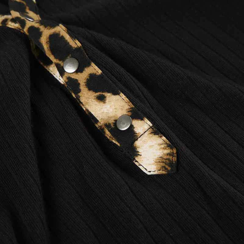 Hnewly y2k Tops Women Fairycore Clothes Sexy Leopard Print Lapel Collar Long Sleeve T Shirts 2000s Grunge Clothing Streetwear
