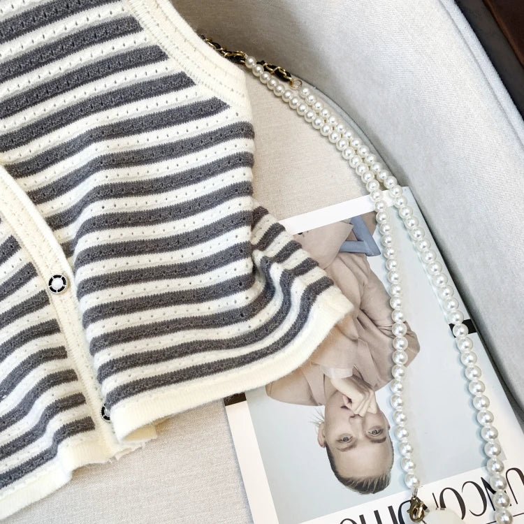 Hnewly  Spring V-Neck Striped Knitted Vest Korean Hollow Out Sleeveless Top Women's 2023 Autumn Loose All-Matched Outwear Cardigan Tank