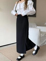 Hnewly 3Colors S-XL Irregular Long Skirt Women Summer Ankle Length Casual High Waist Pencil Long Skirts Female